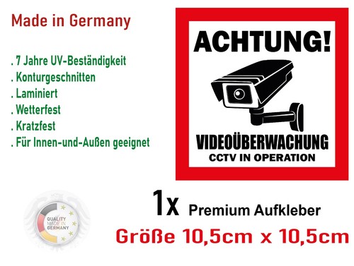Achtung videoüberwachung - 1x,
